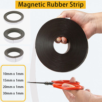 1/5/10 Meter Self Adhesive Rubber Magnet Strip 10*1 15*1 20*1 30*1mm Tape Rubber Refrigerator Flexible Magnetic Strip For Home