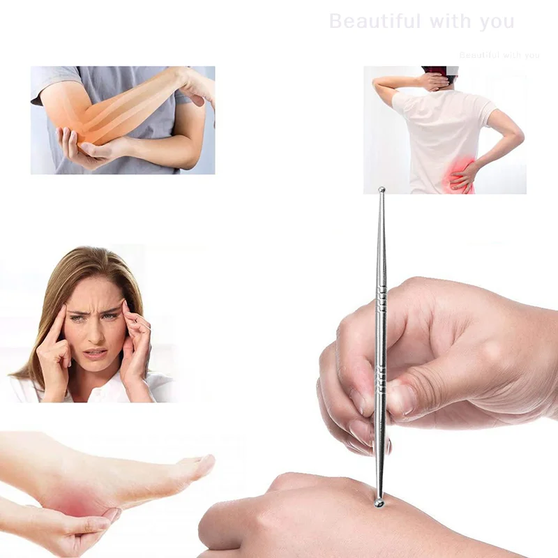 

S/M/L Acupuncture Pen Stainless Steel Manual Acupuncture Pen Trigger Point Massager Deep Tissue Massage For Body Face Massage