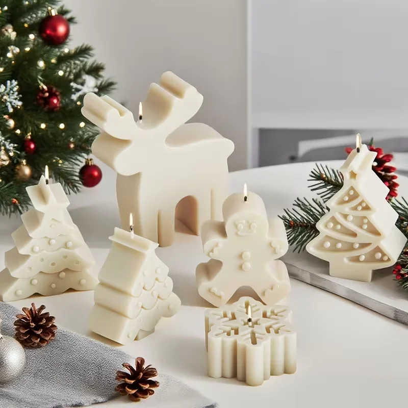 3-Piece Christmas-Themed Silicone Mold Set – Creative Molds for Handmade Christmas Gifts and Home Decor Ornaments