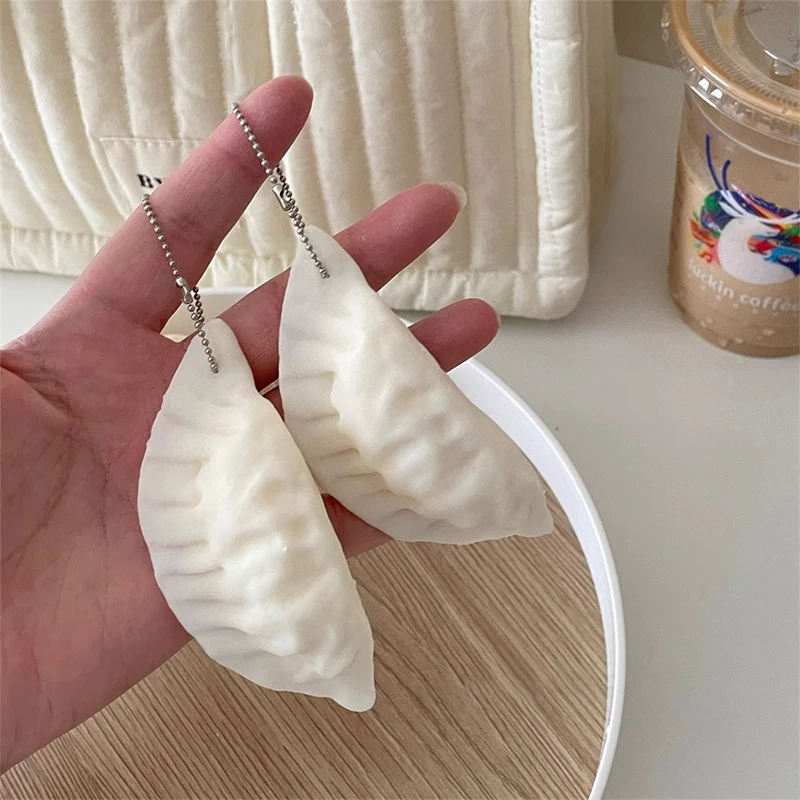 Simulation Dumplings Decompression Toy Keychain Bag Pendant Cute Antistress Stress Relief Slow Rebound Toy