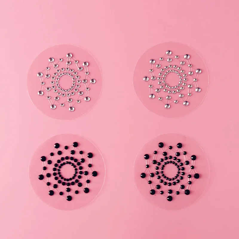 

1Pair Self Adhesive Nipple Covers Sexy Lingerie Pasties Women's Silicone Rhinestones Breast Petals Transparent Nipple Stickers