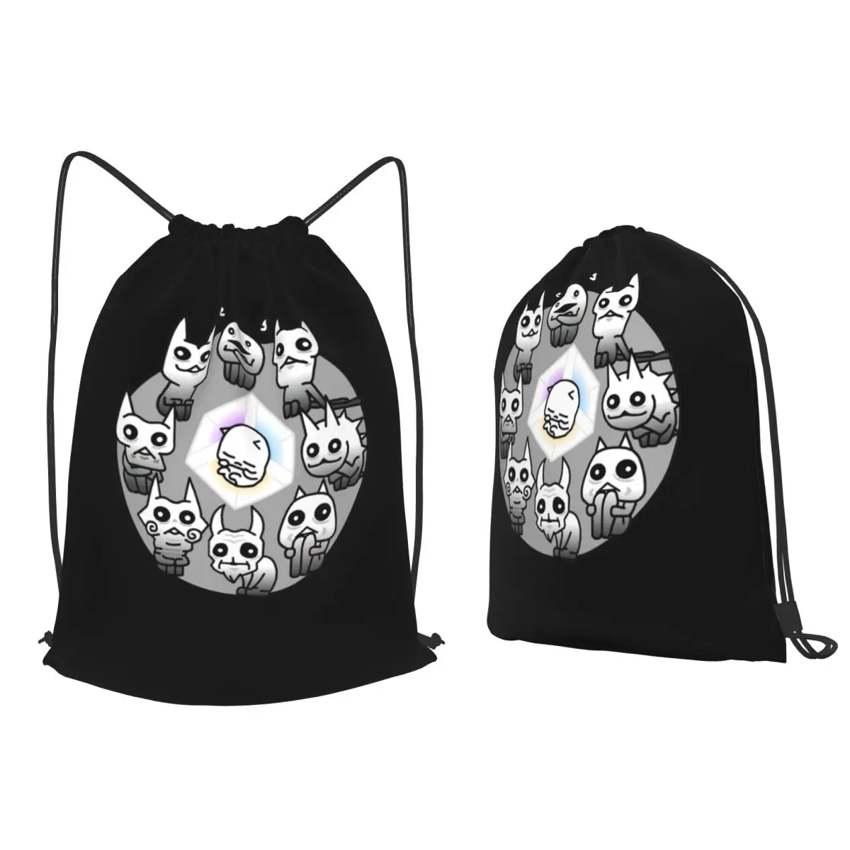 

Battle Cats Nekoluga Mural Backpacks Portable Drawstring Bags Storage Bag Book Bags for Man Woman School