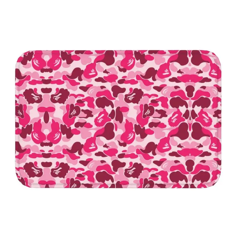 Custom Pink Camo Camouflage Doormat Mat Anti-Slip Kitchen Bathroom Toilet Living Room Welcome Rug Carpet Footpad 40*60cm