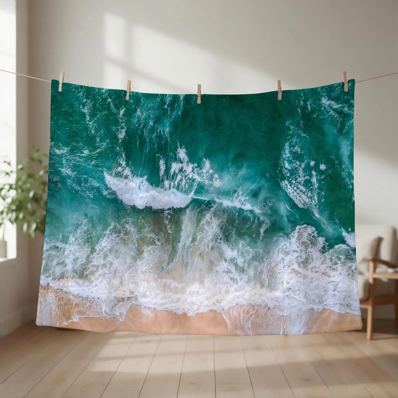 OCEAN AND BEACH Throw Blanket Picnic Luxury St Designers Tourist Blankets