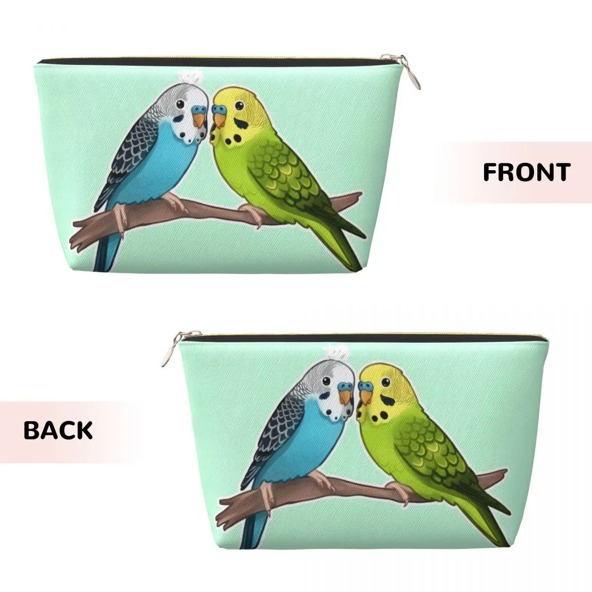 Custom Travel Cute Budgie Birds Toiletry Bag Fashion Parrot Bird Cosmetic Makeup Organizer Beauty Storage Dopp Kit Case