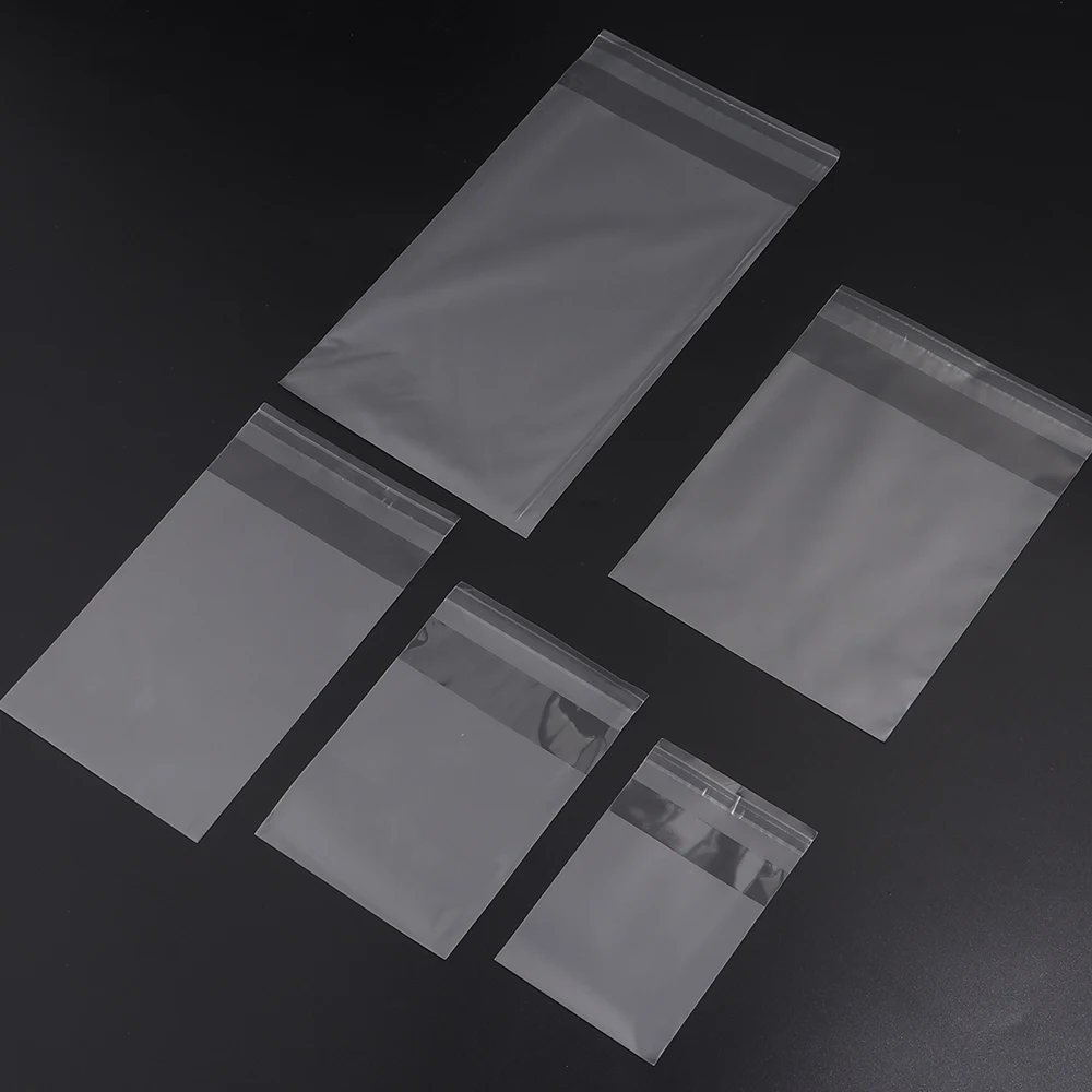 100 قطعة من أكياس البلاستيك الشفاف غير اللامع ذاتية الغلق أكياس ذاتية اللصق أكياس الحلوى كوكي علاج أكياس المخابز أكياس تغليف الهدايا للحفلات #3