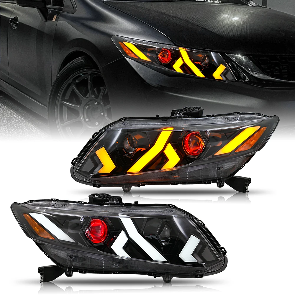 A523-E for 2012-2015 Sedan 4-Door and  2012-2013 Coupe 2-Door Led Devil Eye Running Head Lamp DRL