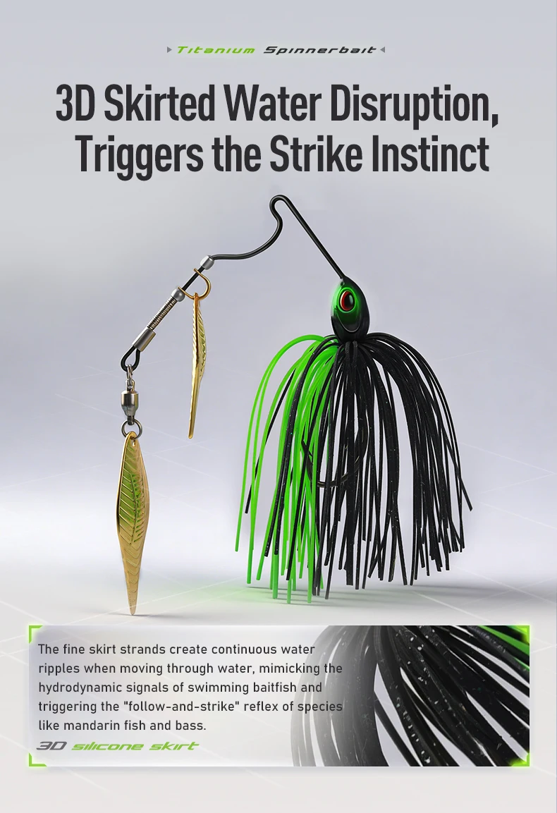 KINGDOM Titan-Spinnerbait Angelköder Doppelklingen-Metall-Spinnerbait mit Rockel für Barsch und Hecht 5g 7g 10g 14g – Detail 6