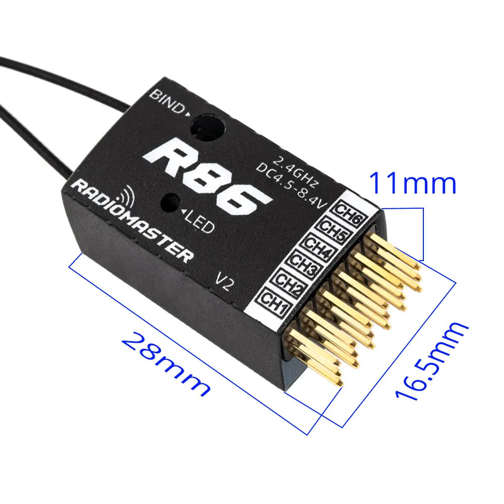 RadioMaster R86 V2 6ch SFHSS Compatible PWM Receiver