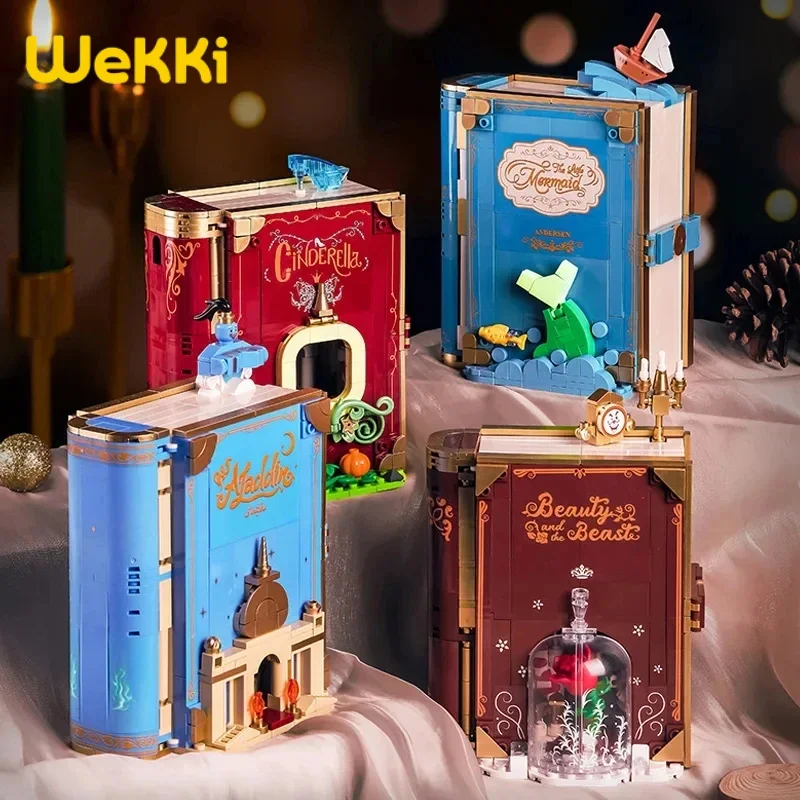 Wekki Dream Princess 3D Storybook Building Blocks Books Anime Film Bricks Toys Cute Fairy TalesModel Children Girl Birthday Gift