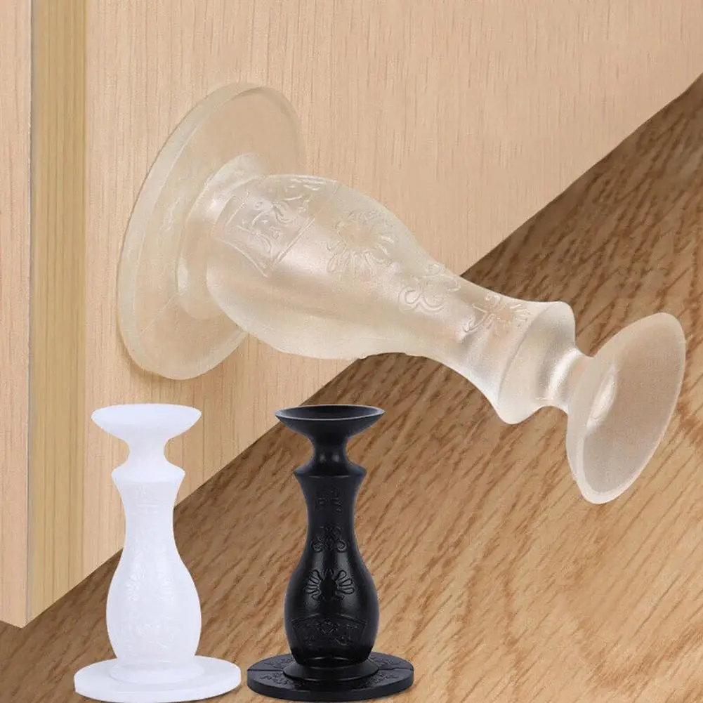 Silicone Door Stopper Self-Adhesive Wall Protector Noise Reduction Bumper Pad Anti-Collision Doorstop Home Improvement