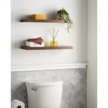 Floating Shelves, 22.5" Wall Mounted Wood Shelves for Bathroom, Bedroom, Living Room, Kitchen,  (Rustic Brown,Set of 2) - AliExpress 