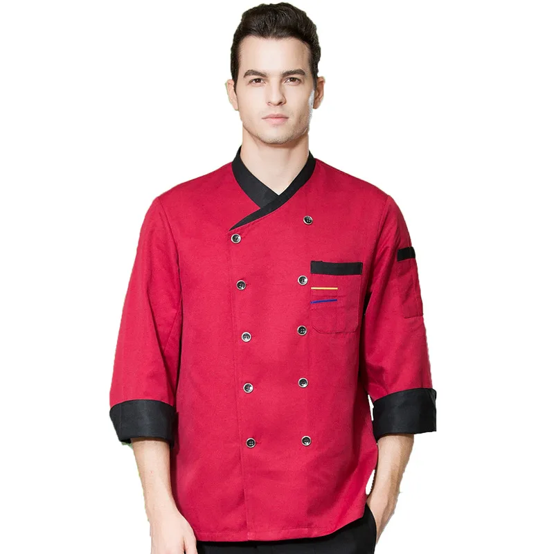 Chef Uniform Arbeit Kleidung Long Sleeve Wasserdicht Herbst und Winter Kleidung Hotel Esszimmer Küche Chef Langarm