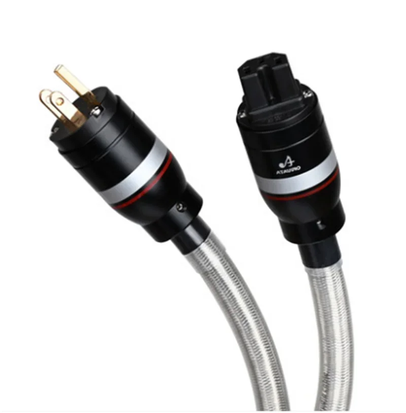 

AT-001 HIFI Grade Audio Power Cable Copper And Silver Mixed AC / US/ EU Standard Tube Amplifier Decoder Power Cable