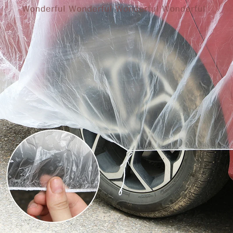 

PE Plastic Film Car Cover, Dust & Rain Resistant, Clear Disposable Auto Protection