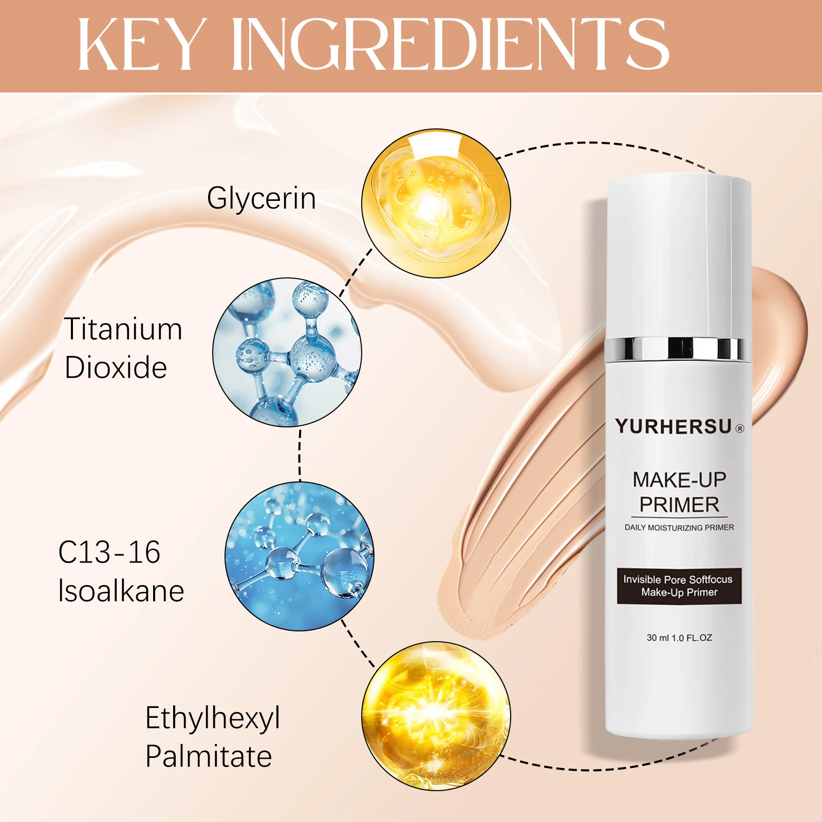 Soothing makeup primer moisturizes hydrates brightens skin tone leaving a natural radiant complexion. Gentle and non-greasy