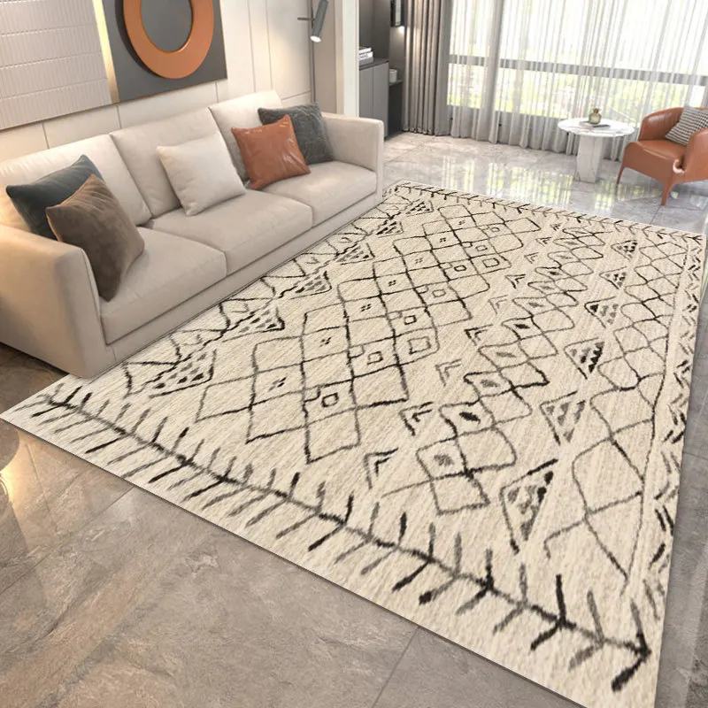 Japanese Geometric Carpets for Living Room Coffee Table,Bedside,Sofa Floor Mats,Bedroom Decor,Soft Kids Play,Anti-Slip Area Rugs