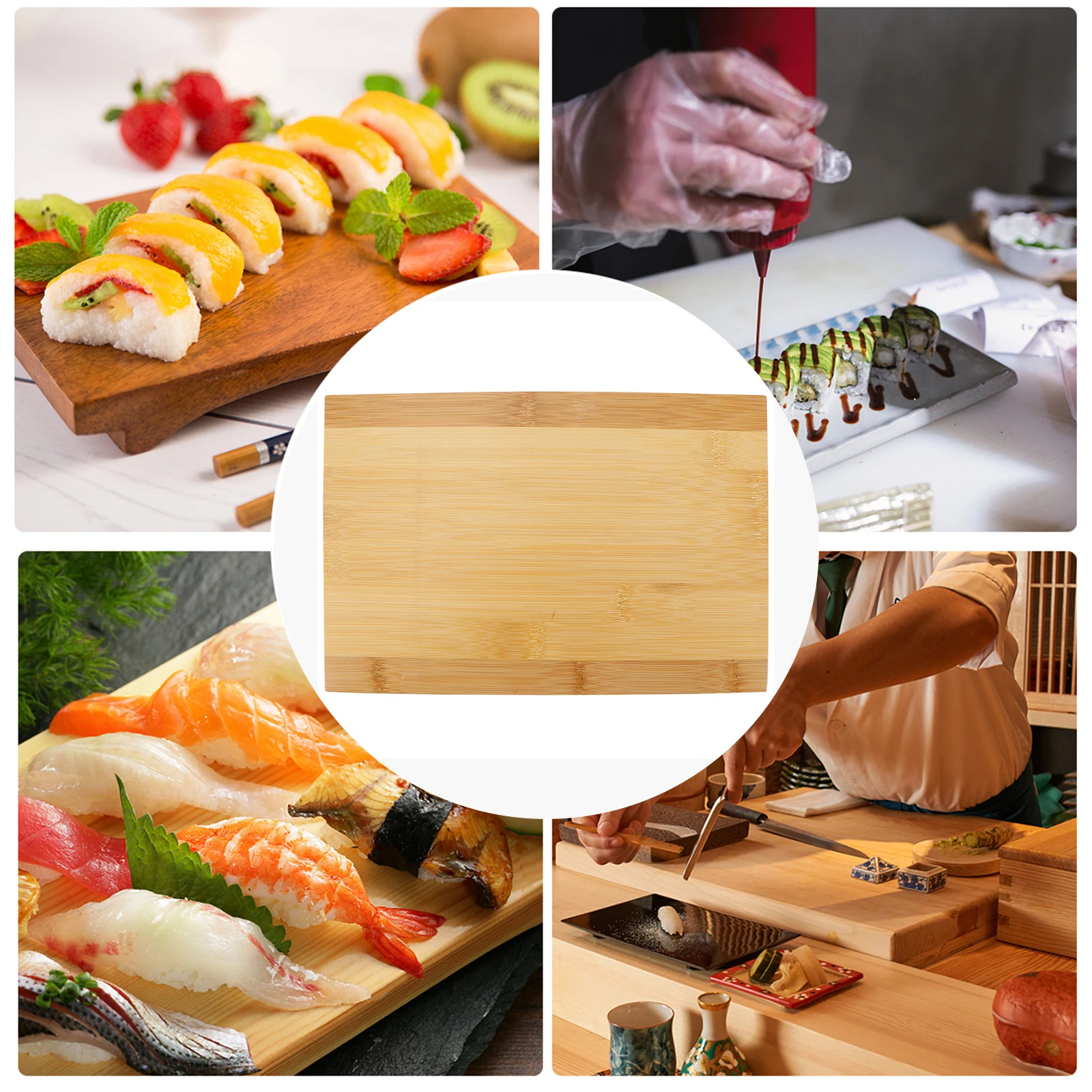 

Bamboo Sushi Arrangement Tray Platter Sashimi Plate Smooth Surface Food Display Dish Home Restaurant Hotel Gift