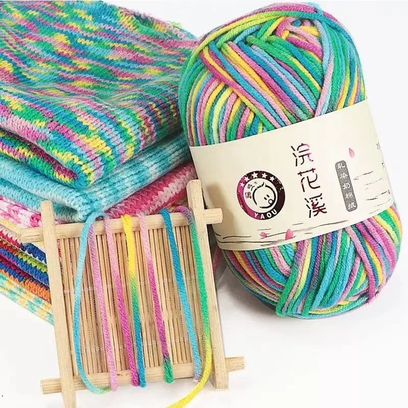 5Strands 2.5mm Colorful Soft Cotton Baby Knitting Wool Yarn Crochet Craft  Crochet Fancy Yarn Hand Knitting Sweater Baby Clothes
