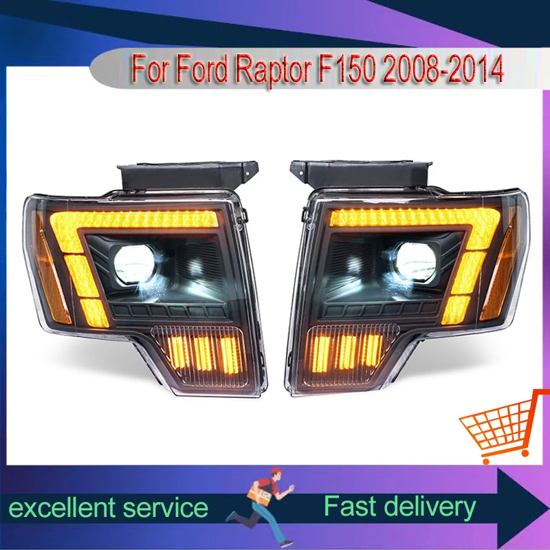 Headlight Styling FOR Ford Raptor F150 F-150 2008-2014 Front Projector Lens Head Lamp LED Bulbs Car Stuff Auto Mobile Accessory