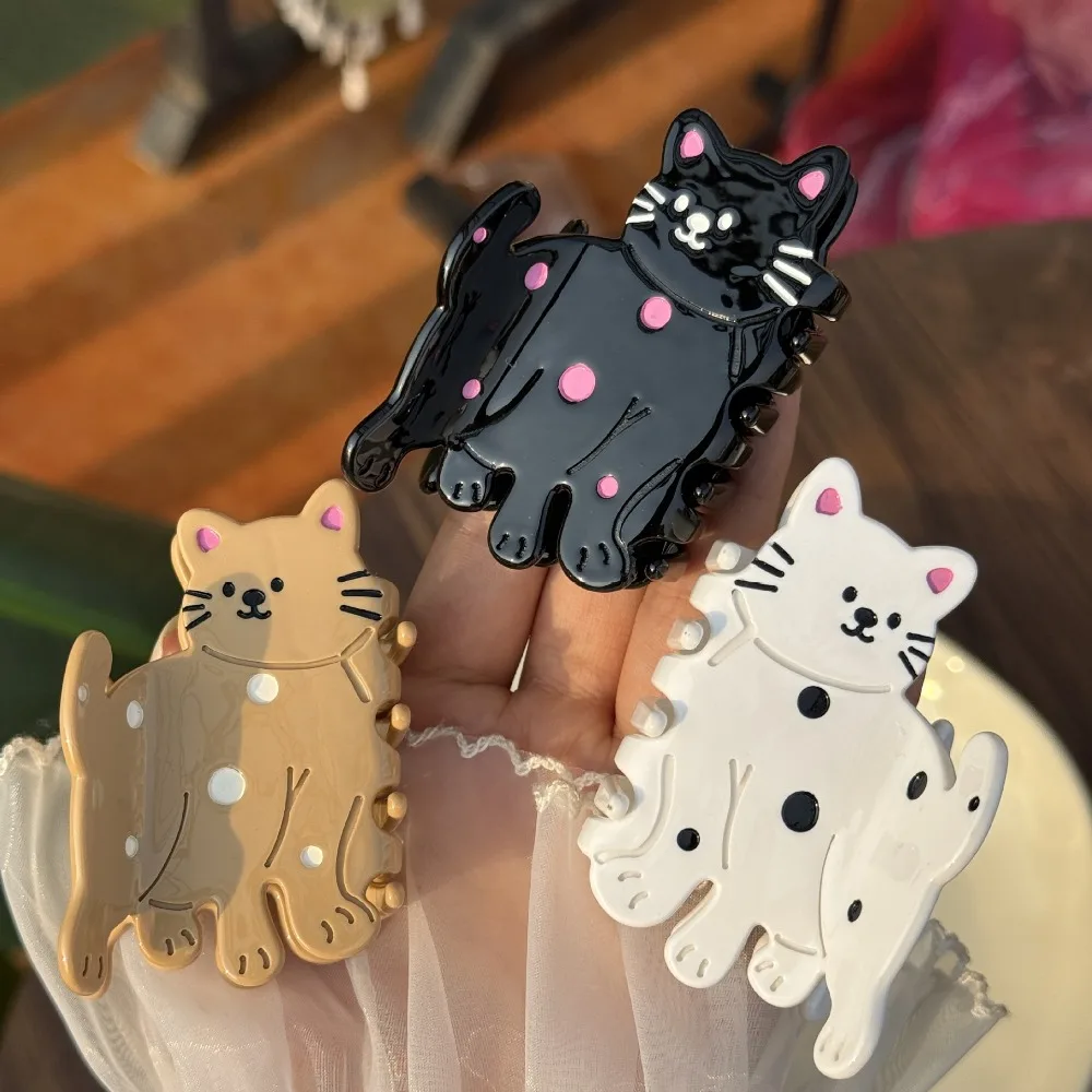 

Creative Sweet Acetate Cat Hair Claw Bow Acetic Acid Chick Shark Clip Headdress Cartoon Animal Hair Clip Women