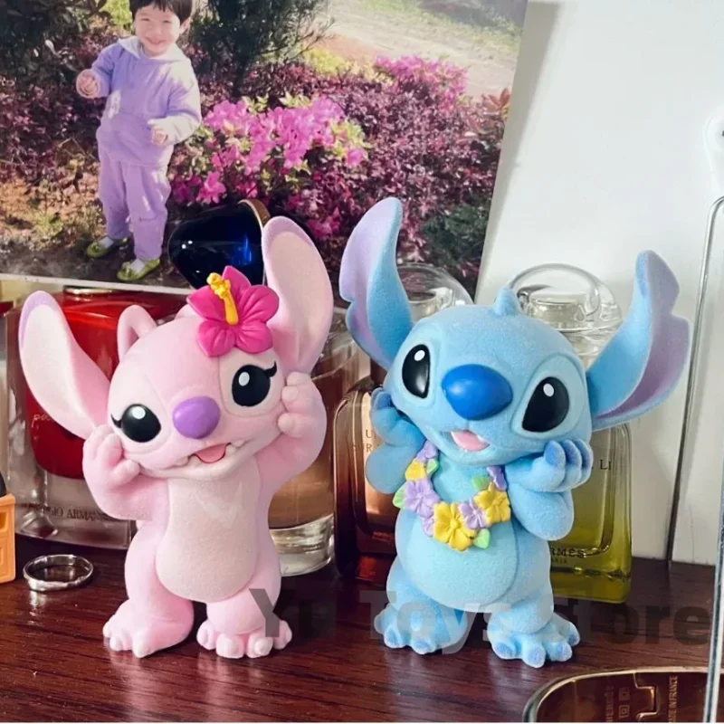 

Disney Genuine Lilo & Stitch Action Figures Stitch And Angel Lover Figurines Flocking Collection Model Statue Doll Kawaii Gift