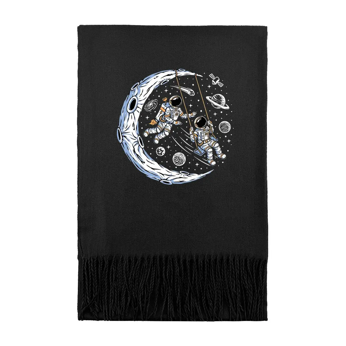 

Качели астронавта Химерные на луне искусство качелей Классический удлиненный теплый шарф без следов для повседневного ношения