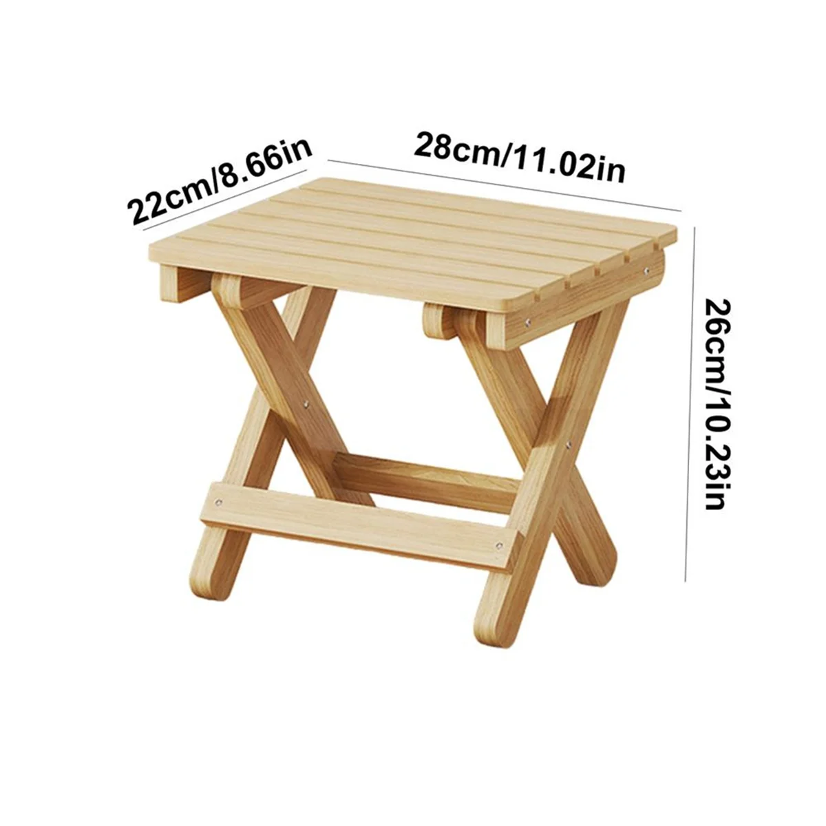 Small Folding Stool Portable Wooden Stool Chair Lightweights Fold-Up Step Stool Folding Foot Rest for Outdoor 28x36x29cm