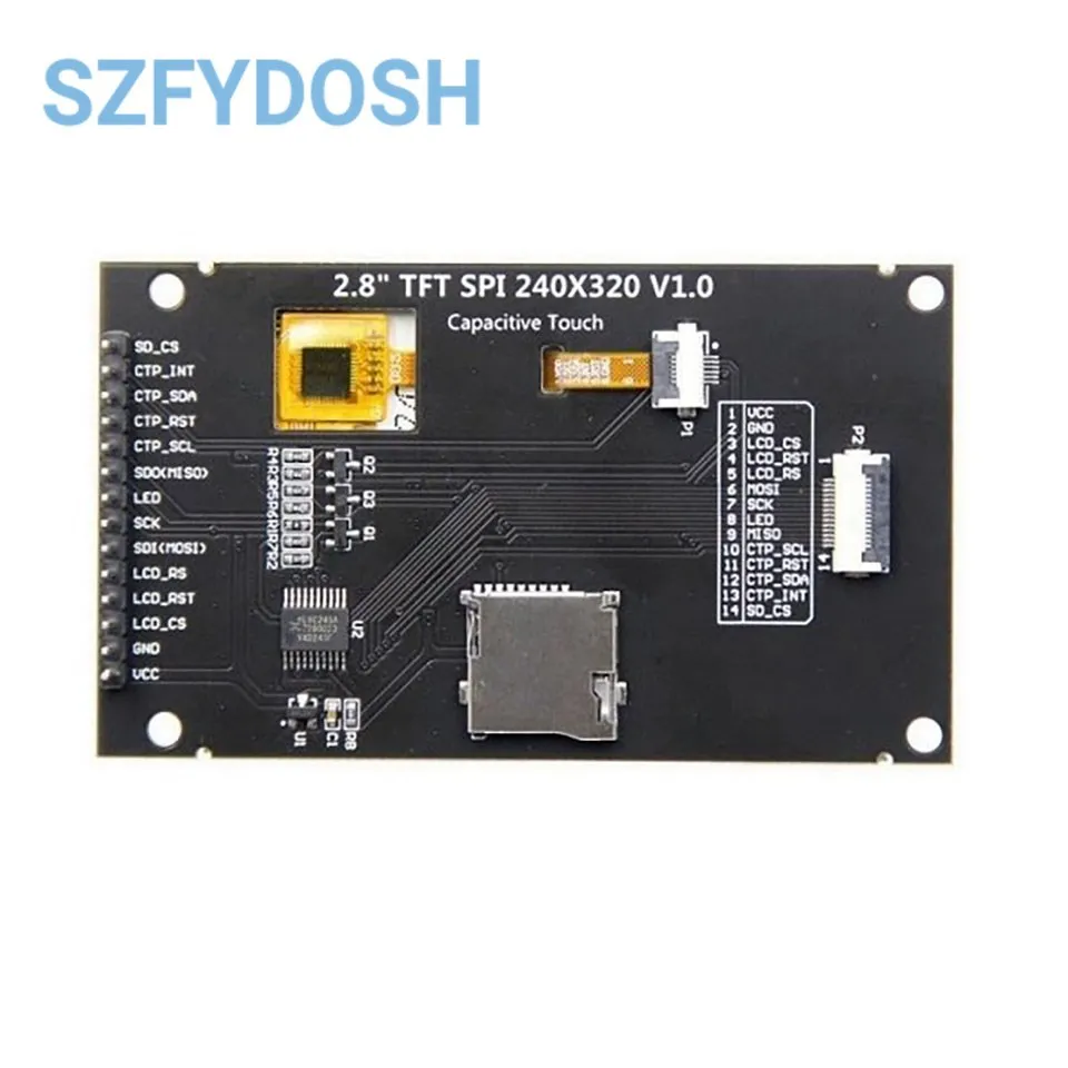 2.8 Inch 240×320 SPI Serial TFT LCD Module Display Screen With Touch Panel Driver IC ILI9341V