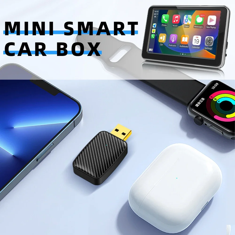 NEW Wireless Mini Box 2in1 CarPlay Android Auto Wireless Mini Box Adapter Smart Plug And Play Dongle Bluetooth WiFi Fast Connect