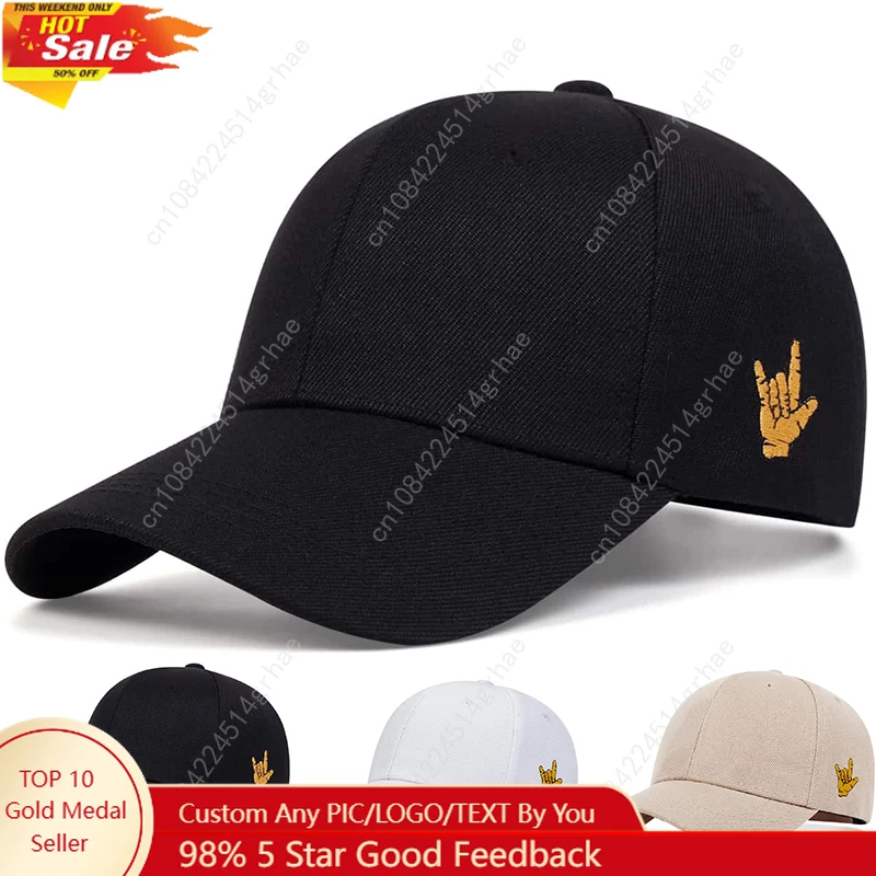 Unisex Side Finger Embroidery Baseball Caps Spring and Autumn Outdoor Adjustable Casual Hats Hip Hop Hat Sunscreen Hat