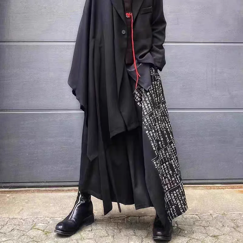 

Original k Sle Dictionary Print Skirt Pants New Chinese Sle Deconstructed Autumn Casual Cotton Blend Men's Loose Fit P...