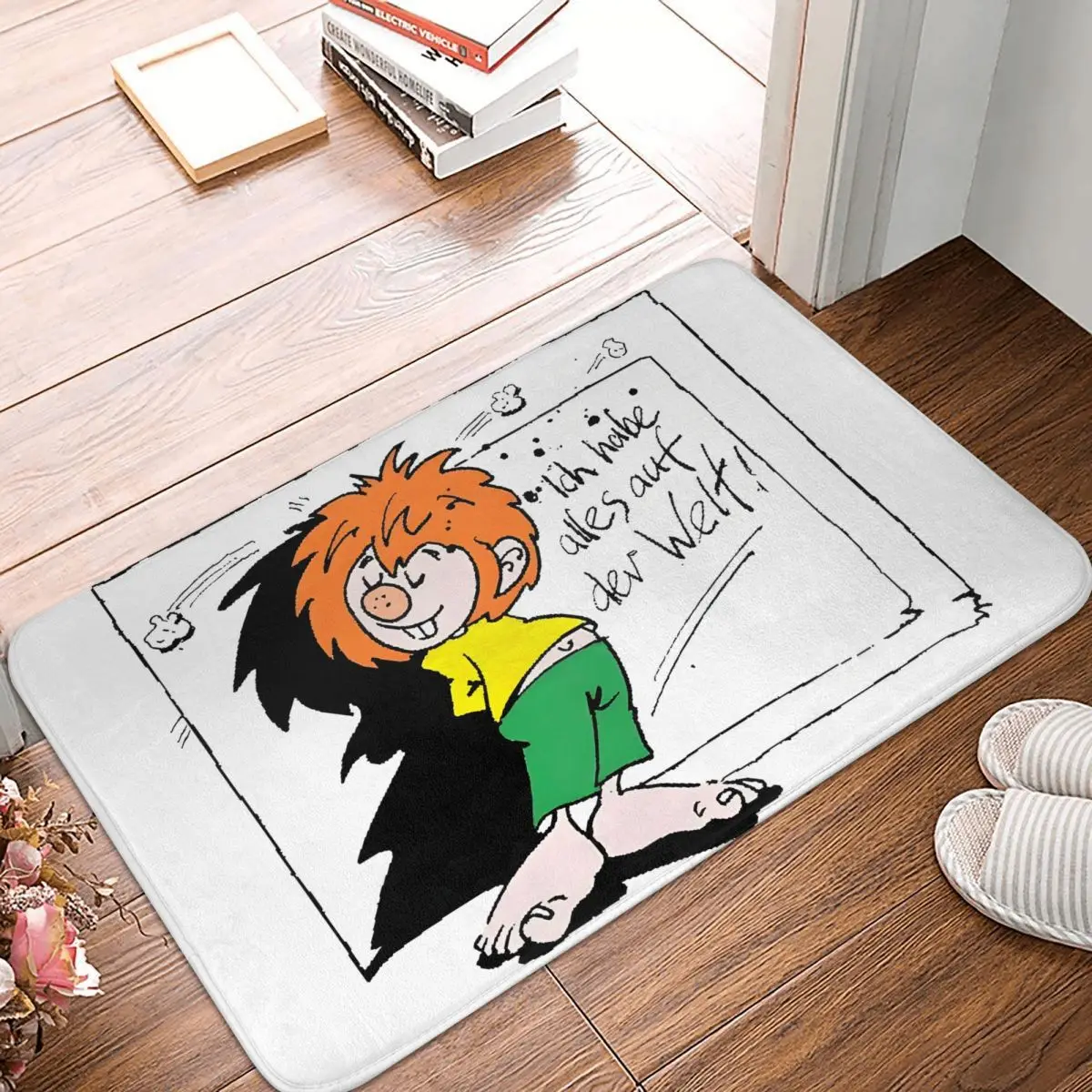 Red Haired Fairy Pumuckl Anti-Slip Doormat Kitchen Mat Pumuckl Ich Habe Alles Auf Der Welt Floor Carpet Entrance Door Rug