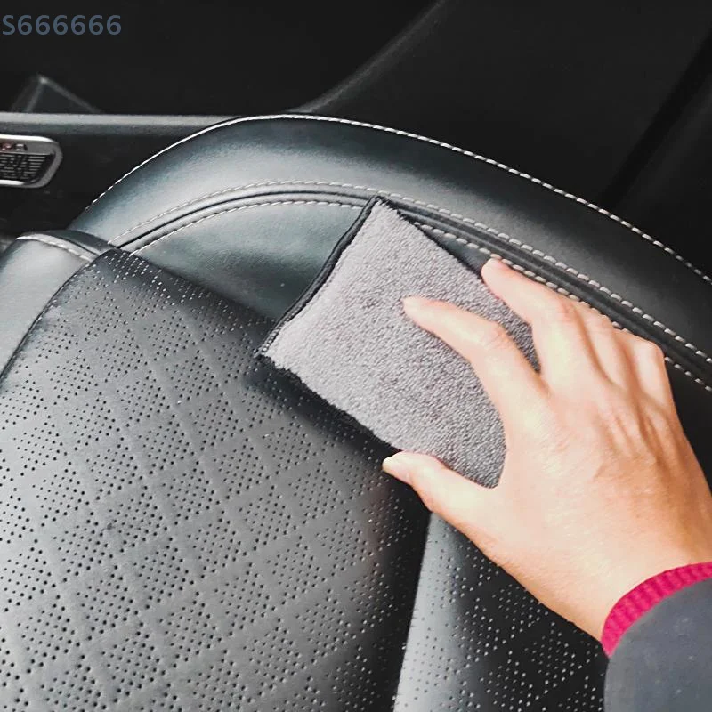 

2/5PCS Fleece Scrubbing Towel and Microfiber Sponge Set; Auto Interior Cleaning Tools; Effective on Plastic Leather Wax.