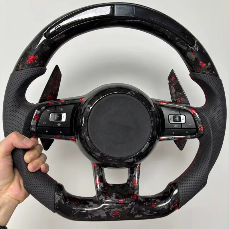 for Volkswagen Golf R 5 6 7 MK5 MK6 MK7 CC GTI MK7.5 Jetta Passat Golf Custom Carbon Fiber Modified Steering Wheel