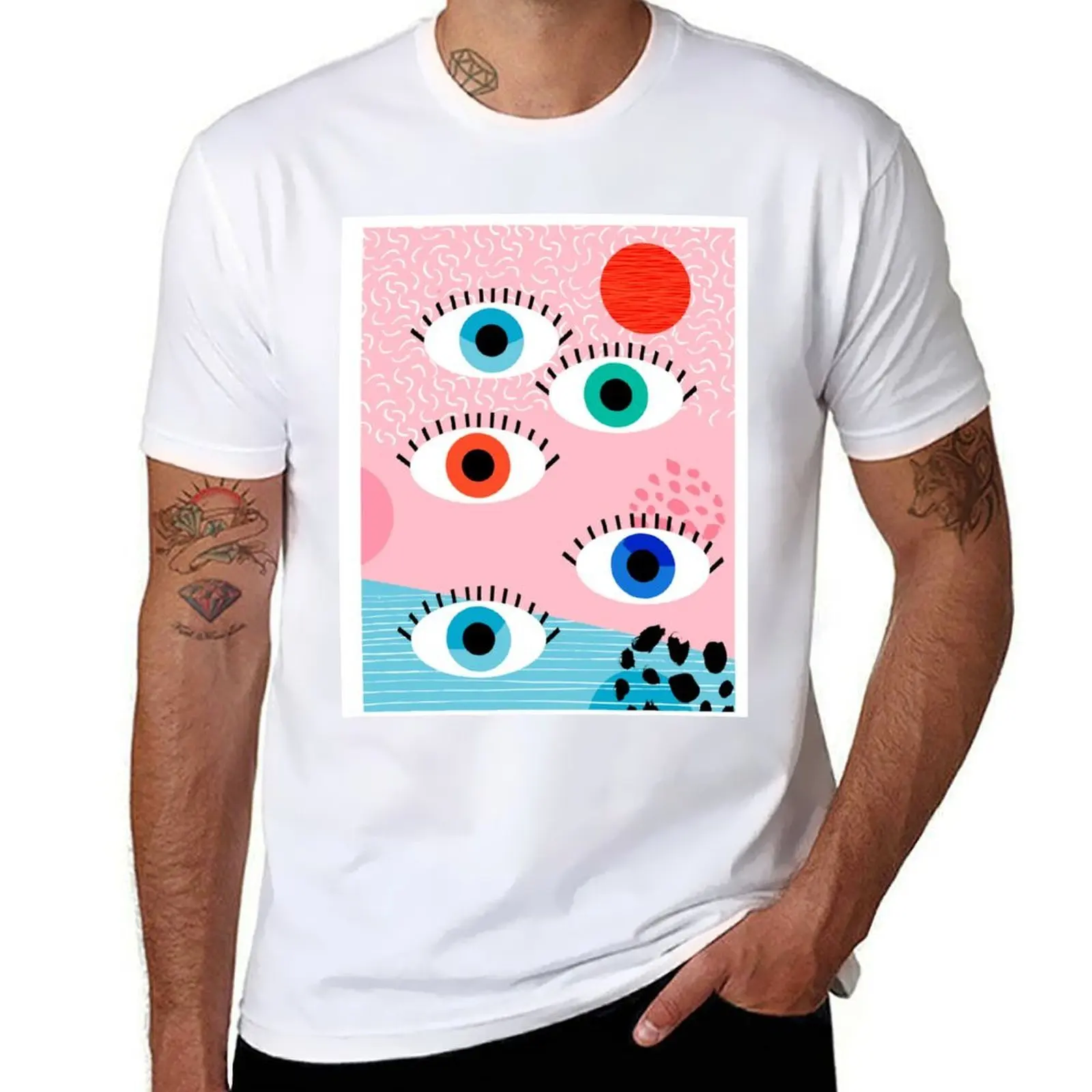 

Noob - eyes memphis retro throwback 1980s 80s style neon art print pop art retro vintage minimal T-Shirt