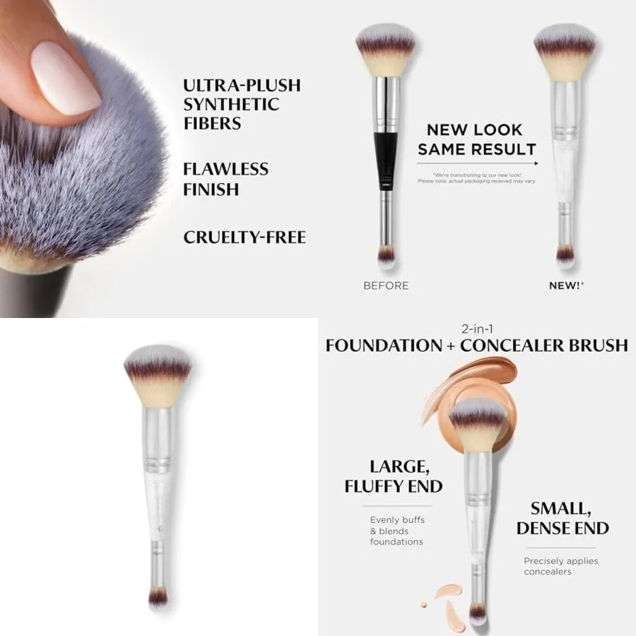 

Luxurious Makeup Brush #7 - Double-ended high-end makeup brush, suitable for foundation, concealer and contouring. It is made of ultra-soft synthetic fibers, with a spray-type surface treatment, and has hygiene protection function.