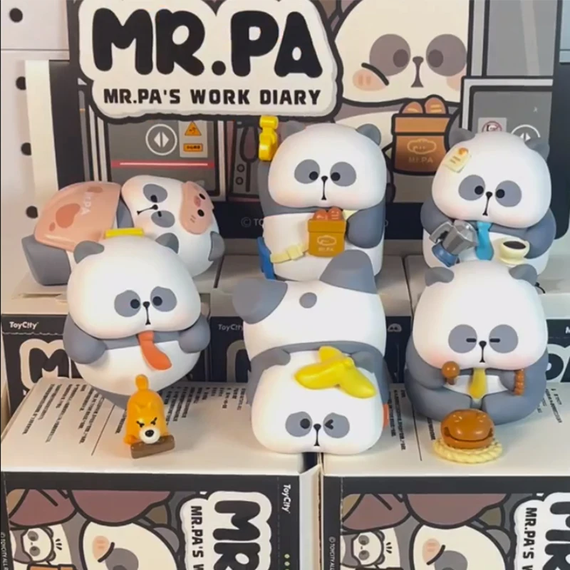 Mr.pa Work Diary Series Mystery Blind Box Cartoon Anime Figure Panda Doll Kawaii Panda Anime Figure Supries Bag Kids Toys Gifts