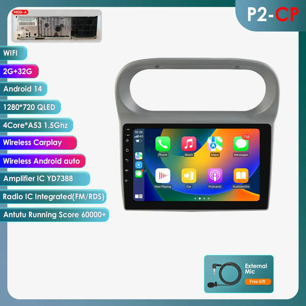 8CORE Android Autoradio Speler voor Renault Twingo 2005-2013 Draadloze Carplay Auto GPS Auto Multimedia 6115 Touchscreen 360CAM