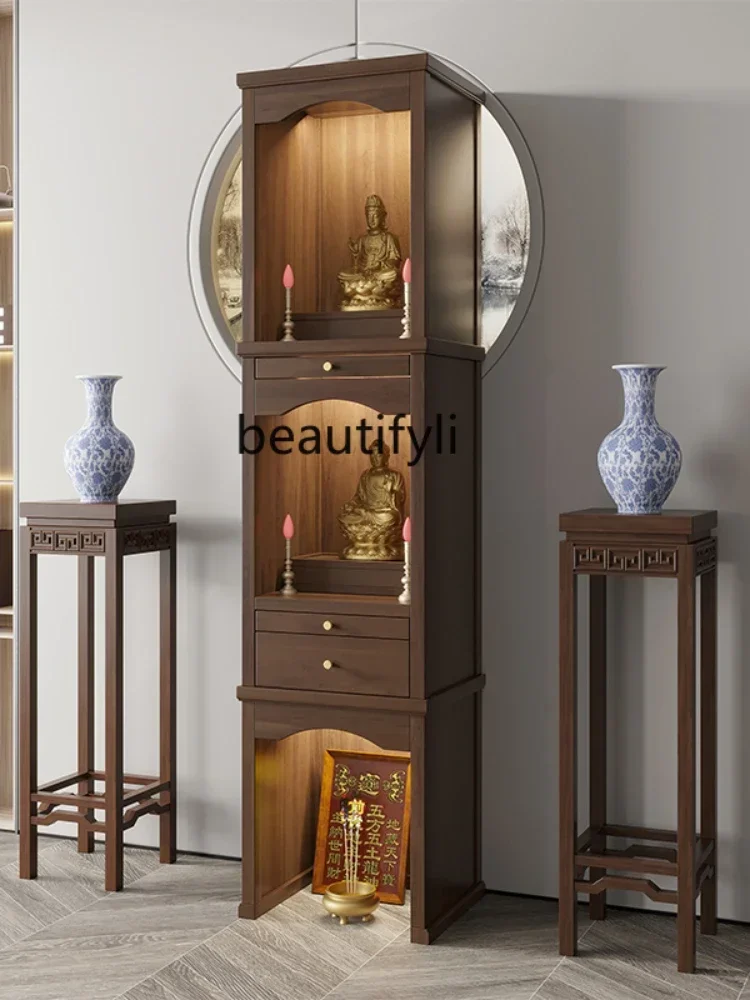 

Cy Solid Wood Shrine New Chinese Style Clothes Closet Three-Layer Altar Cabinet Shrine Prayer Altar Table Buddha Cabinet