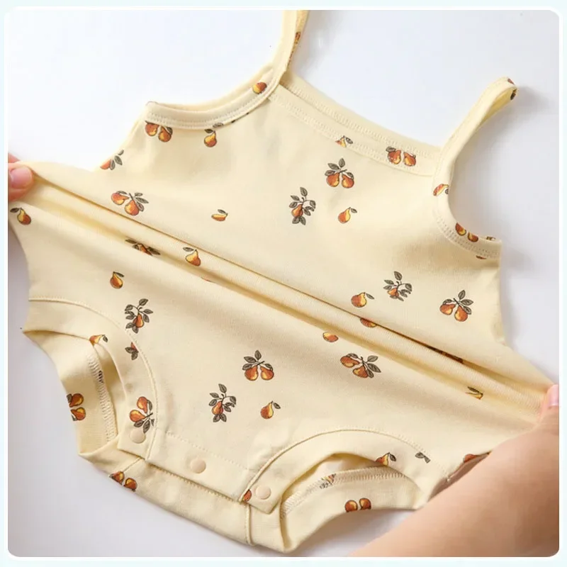 0-24M Summer Baby Romper Newborn Kid Baby Boys Girls Clothes Sleeveless Off Shoulder Cotton Jumpsuit Cute New born Outfits