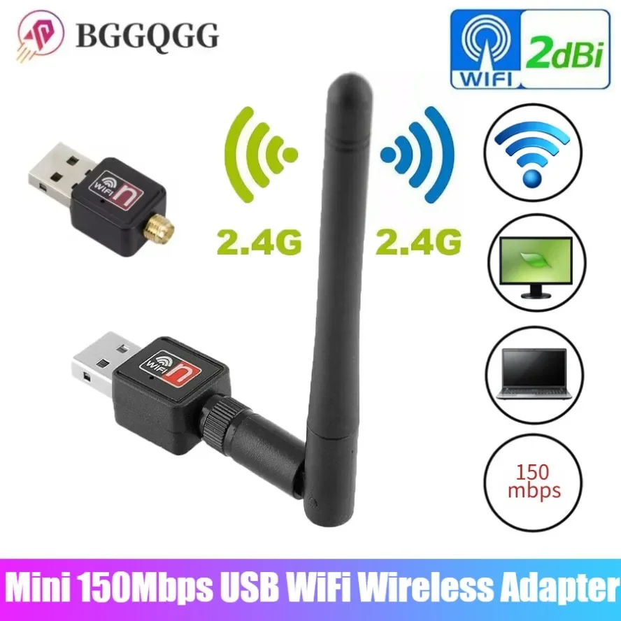 WiFi Wireless Network Card 150Mbps USB 2.0 802.11 B/g/n LAN Adapter Wifi Antenna Adapter Wifi Receiver Transmitter Wi-fi Dongle
