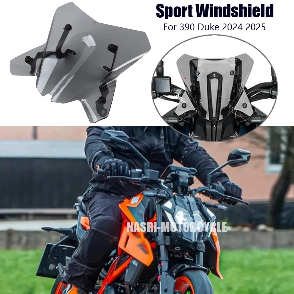 

New For 390 Duke DUKE 2024 2025 Sport Screen Windshields Front Wind Deflector Fairing Kits Orange Gray Motorcycle Accessories