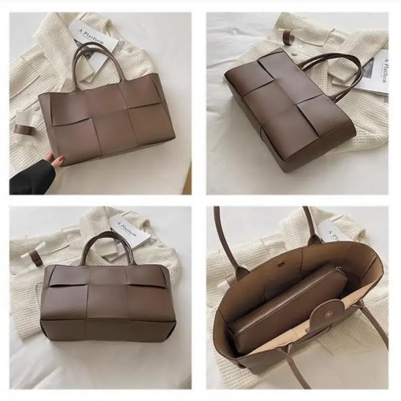 Sacs fourre-tout en cuir de grande capacité pour femmes, sac messager à main tissé classique, initié à la bergame, nouvelle mode de luxe