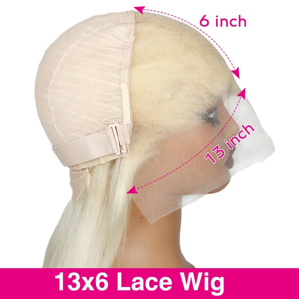 200 Density 613 Blonde Short Bob Human Hair Lace Front Wigs For Women 13x6 HD Transparent Straight Lace Frontal Wigs 8-14 Inch image 6