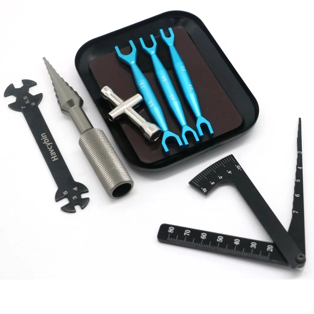 Universal RC Tools Hexagonal Cross Wrench Sleeve Screw Tray Spanner Open End Wrenches Set For RC Car Drone Boat