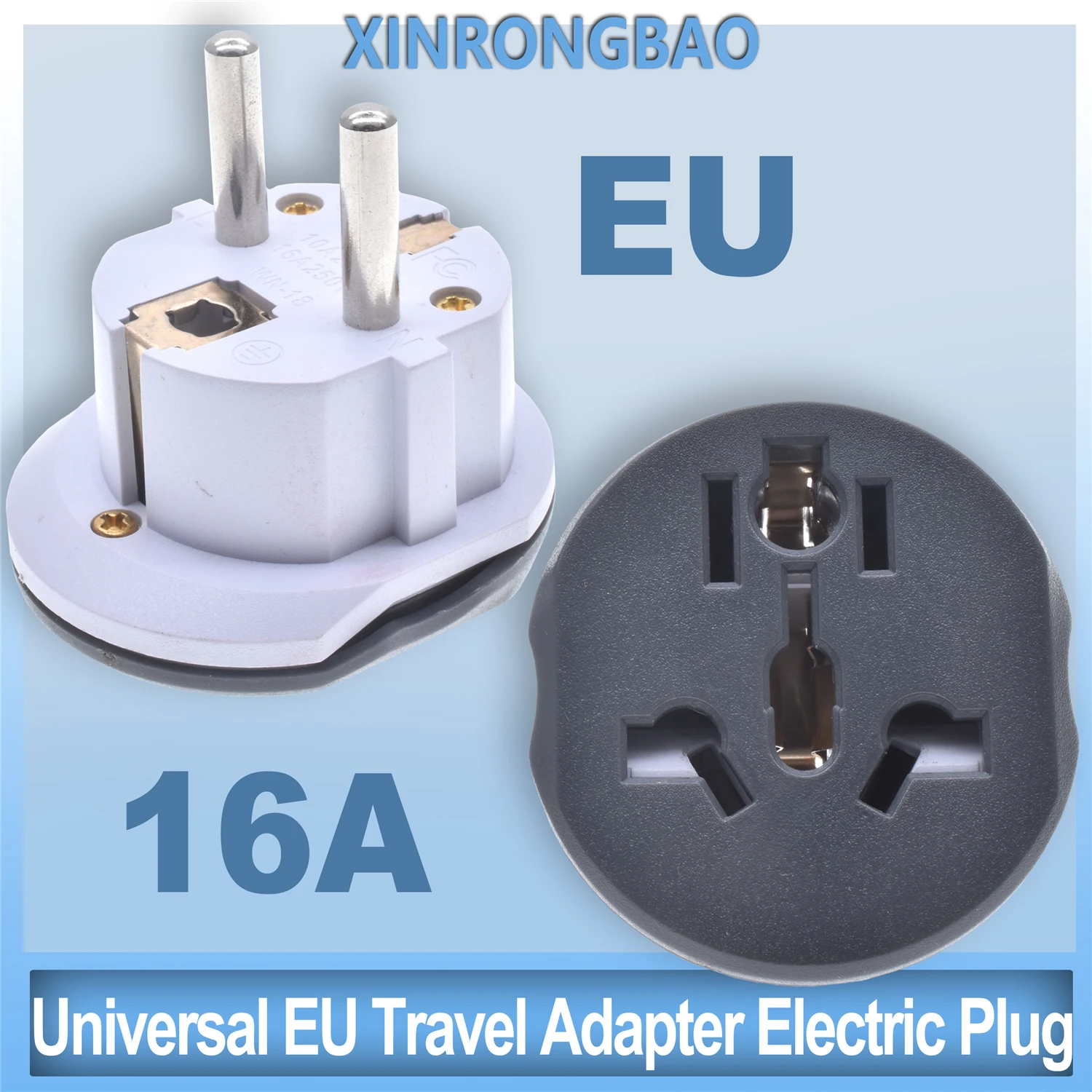 Universal Travel Charger Adapter Converter 16A Universal EU Travel Adapter Euro Converter FR UK US AU to EU AC Power Socket Plug