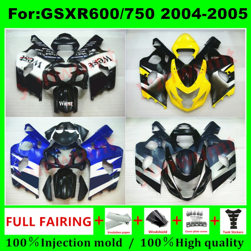 

Подходит для GSXR 600 750 2004 2005 K4 gsxr600 gsxr750 04 05, полный обтекатель из АБС-пластика, комплект обтекателей для мотоцикла, комплекты обтекателей zxmt