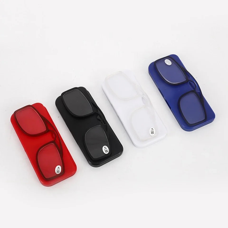 IENJOY Mini Reading Glasses Canbe Stick On Phone Clip Nose Reading Glasses Portable Presbyopic Glasses With Case 1.0 2.0 3.0