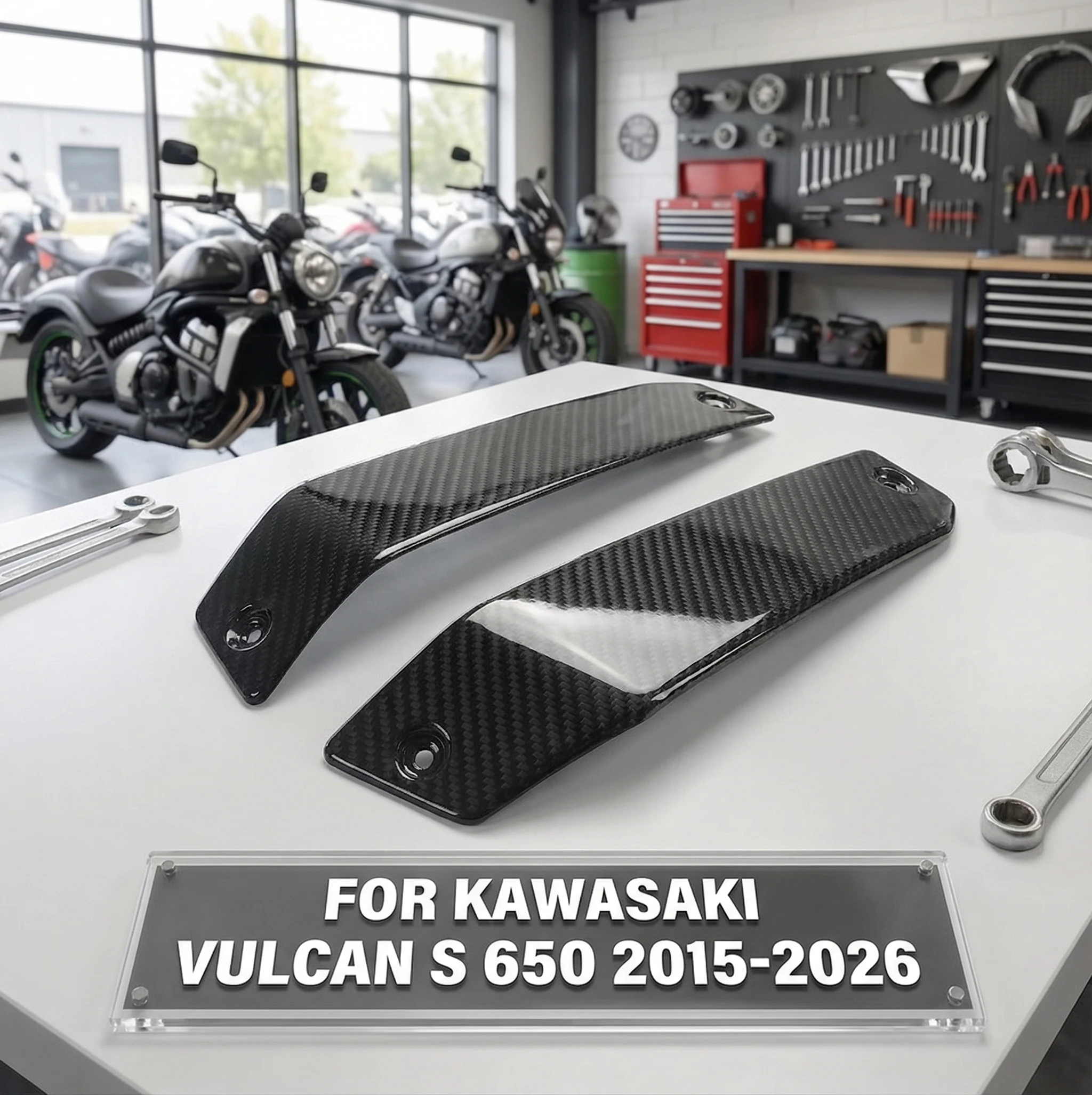 

Защитная накладка из карбона на боковую часть радиатора мотоцикла для Kawasaki Vulcan S 650 2015-2026